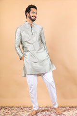 Grey Silk Kurta