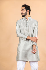 Grey Silk Kurta