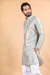 Grey Silk Kurta