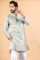 Grey Silk Kurta