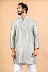 Grey Silk Kurta