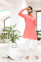 Pink Silk Kurta