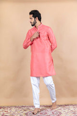 Pink Silk Kurta