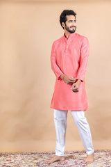 Pink Silk Kurta