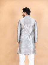 Grey Dupin Solid Kurta