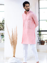 Pink Dupin Solid Kurta