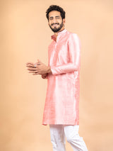 Pink Dupin Solid Kurta