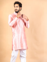 Pink Dupin Solid Kurta