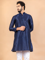 Blue Dupin Solid Kurta