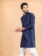 Blue Dupin Solid Kurta