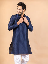 Blue Dupin Solid Kurta