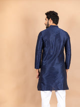 Blue Dupin Solid Kurta