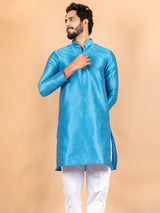 Blue Dupin Solid Kurta