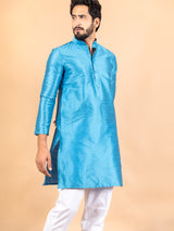 Blue Dupin Solid Kurta