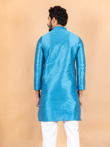 Blue Dupin Solid Kurta