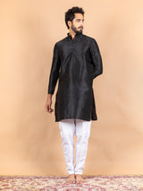 Black Dupin Solid Kurta