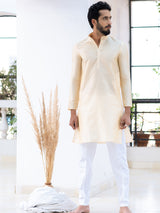 Yellow Dupin Solid Kurta