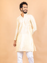 Yellow Dupin Solid Kurta