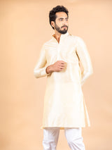 Yellow Dupin Solid Kurta