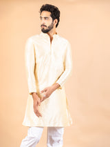 Yellow Dupin Solid Kurta