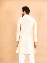 Yellow Dupin Solid Kurta