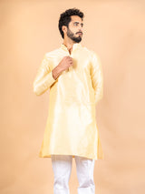 Yellow Dupin Solid Kurta