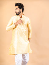 Yellow Dupin Solid Kurta