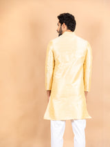 Yellow Dupin Solid Kurta