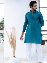 Blue Dupin Solid Kurta