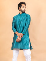 Blue Dupin Solid Kurta