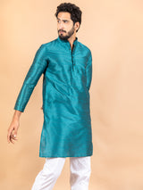 Blue Dupin Solid Kurta