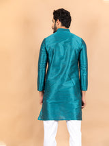 Blue Dupin Solid Kurta