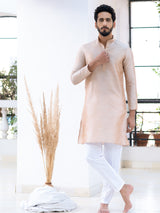 Brown Dupin Solid Kurta