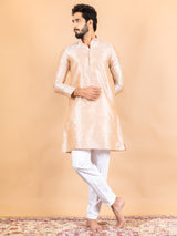 Brown Dupin Solid Kurta