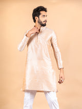 Brown Dupin Solid Kurta