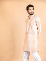 Brown Dupin Solid Kurta