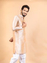 Brown Dupin Solid Kurta