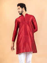 Maroon Dupin Solid Kurta