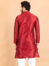 Maroon Dupin Solid Kurta