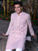 Pink Chevron Printed Kurta - Tistabene