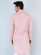 Pink Chevron Printed Kurta - Tistabene