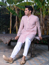 Pink Chevron Printed Kurta - Tistabene