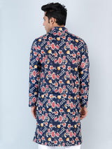 Blue Floral Printed Kurta - Tistabene