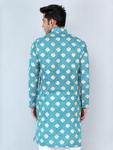 Sky Blue Bandhani Printed Kurta - Tistabene