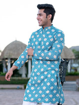 Sky Blue Bandhani Printed Kurta - Tistabene