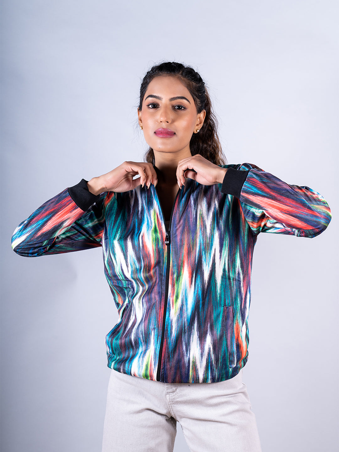 Buy true Browns Blue Printed Velvet Overlay Jacket for Women Online @ Tata  CLiQ