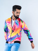 Colorful Printed Velvet Jacket - Tistabene