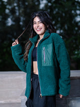 Green Fleece Sherpa Jacket (Unisex)