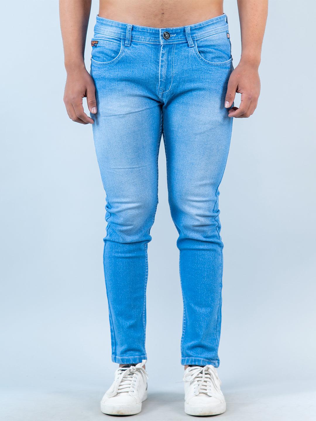 Buy Men's Denim Jeans Stretchable Ferdinand-Slim Tapered Fit Light Blue  Jeans Online – Tim Paris