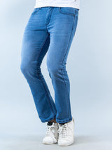 light blue boot cut stretchable mens jeans